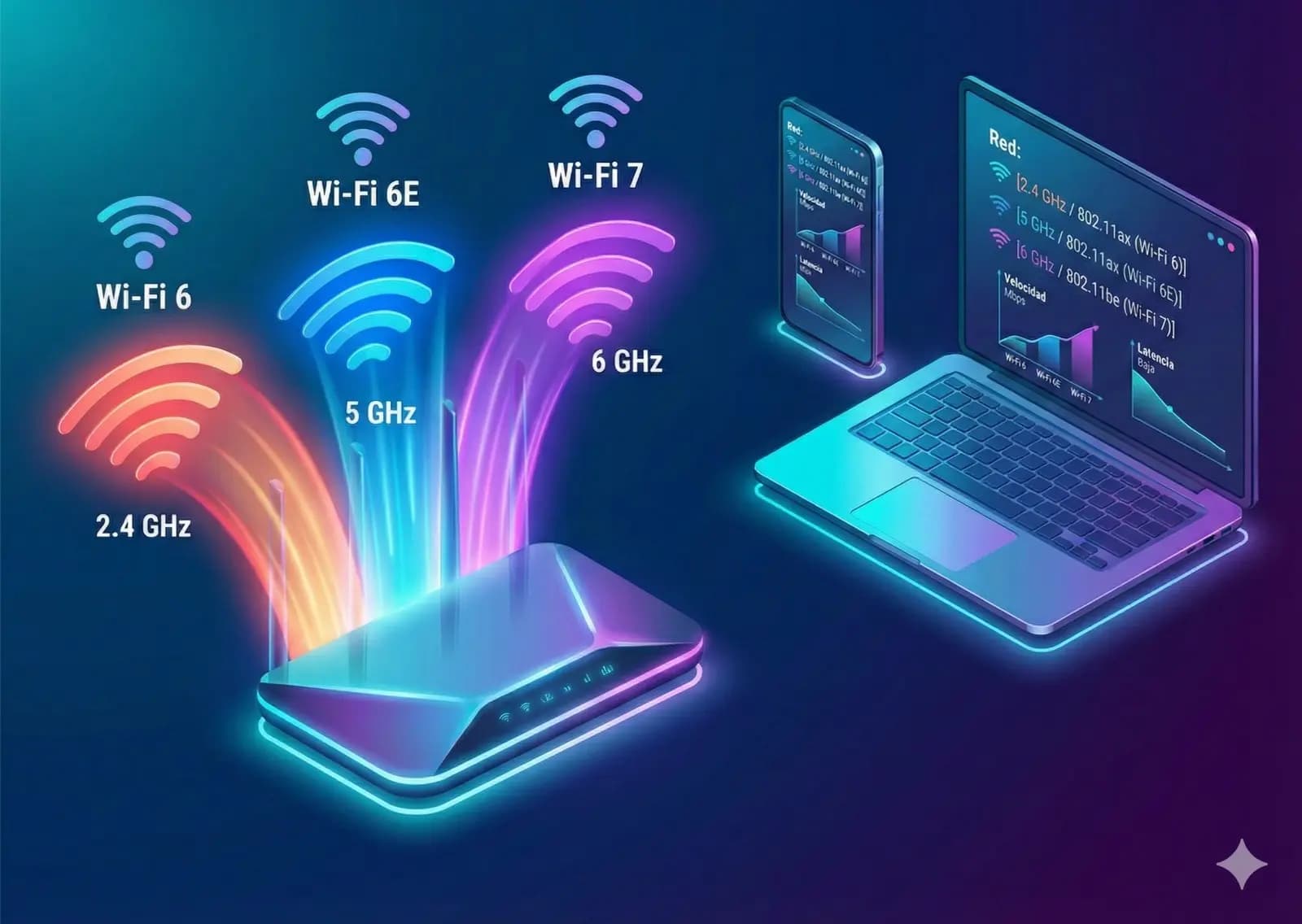 Cómo saber si estás conectado a Wi-Fi 2.4, 5, 6 GHz, Wi-Fi 6 o Wi-Fi 7