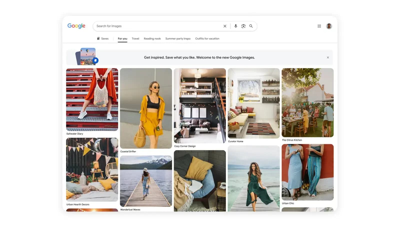 Google Images renueva su inicio con recomendaciones visuales personalizadas