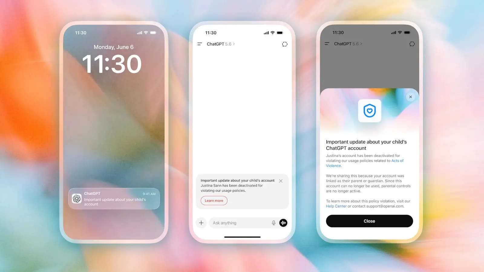 OpenAI notifica a padres si su hijo es expulsado de ChatGPT por violencia